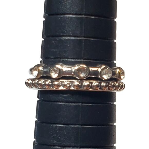Silver Tone Dainty Stackable Ring Minimalist Basic Sz 8.5 Unsigned - Picture 1 of 5